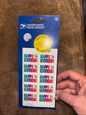 Happy Birthday Self-Adhesive Stamps - Multicolor